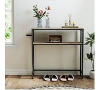 Console pour Couloir, Table de Salon Fine à 2 Niveaux, 80 x 20 x 81 cm, pour Salon, Chambre, Ivoire clair et Noir