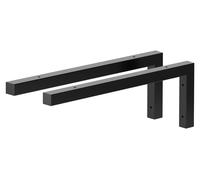 Console pour vasque de 50 cm, profil en L, finition noire mate, lot de 2