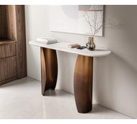 Console Solena 135x40 cm marbre blanc métal Gold Ombre