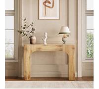 Console style ferme - GARVEE - 120x29,5x83,5 cm - Bois veiné réaliste - Beige - Pieds robustes - Polyvalente