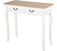 HOMCOM Table Console Table d'Appoint Design Vintage 2 Tiroirs 87 x 34 x 78 5 cm Blanc aosom france