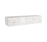 Vente-unique - Console Suspendue avec 2 Portes - Effet marbre Blanc - TENIDA