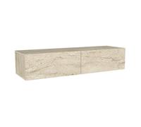 Console suspendue avec 2 portes - Effet travertin beige - TENIDA