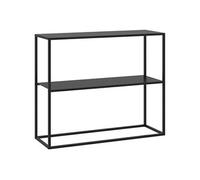 Table console - HOMCOM - table entrée bout de canapé cadre acier 2 étagères industriel - acier - 90x30x75cm - noir