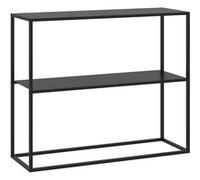 Table console - HOMCOM - table entrée bout de canapé cadre acier 2 étagères industriel - acier - 90x30x75cm - noir