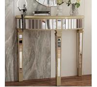 Console Table Meuble avec Plateau en Miroir Console Entrée Couloir Bout de Canapé pour Salon 90x35x80cm