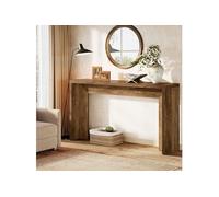 Console Tribesigns avec rangement en bois d'ingénierie 140x29.5x80 cm Marron Rustique