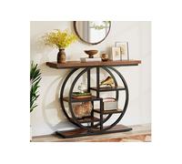 Console Tribesigns Base Circulaire 6 Niveaux Marron Rustique 105x30x81 cm