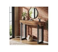 Console Tribesigns Bois et Métal Ajouré 105x30x80 cm Marron Rustique