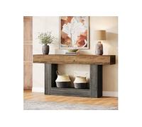 Console Tribesigns Bois massif et MDF 160x30x82 cm Marron Rustique et Gris