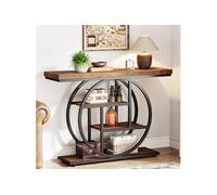 Console Tribesigns Métal et Bois 4 étagères 105x30x80 cm Marron Rustique
