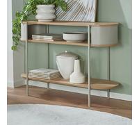 Console triple plateau 110x39x76 cm en bois et métal beige - ERZKA