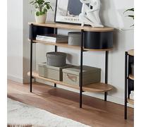 Console triple plateau 110x39x76 cm en bois et métal noir - ERZKA