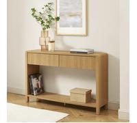 Console UTICA effet chêne 2 tiroirs 120cm - Bois