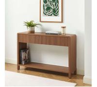 Console UTICA effet noyer 2 tiroirs 120cm - Bois foncé