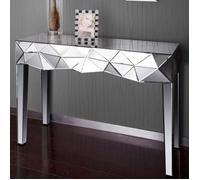 Console verre design relief en miroir LEWIS