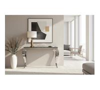 Console verre trempé effet marbre noir chrome 120x40x78 cm BAROQUE
