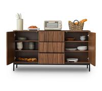 Consoles 150/40/80 cm brun foncé en MDF avec étagères réglables