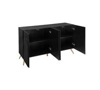 Consoles 80/40/90 cm noir en bois composite avec étagères réglables