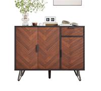Consoles 90/30/71,5 cm noir et bois en MDF avec étagères réglables