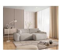 Constance - Canapé d'angle réversible 4 places convertible avec coffre en tissu - Beige