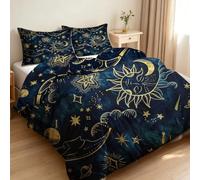 Constellations Parure De Lit Adulte 3 Pièces en Microfibre avec Taies d'oreiller Housse De Couette avec Fermeture Éclair Doux Respirant 3D Imprimé Bedroom Housses De Couettes（240x260） A.93