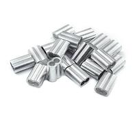 Constrabo® | 20x Manchons à sertir en aluminium avec double embouts 4.5 mm & 5.0 mm | Ferrules en aluminium, clip à sertir, manchons de presse, manchons à sertir, connecteurs pour câbles