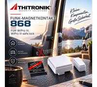 Contact magnétique sans fil Thitronik 868 MHz blanc 100758 détecteur d'ouvert...