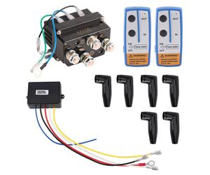Contacteur à relais électromagnétique pour treuil électrique 12 V 400 A avec 6 capuchons de protection pour véhicules ATV, UTV et 4x4