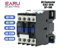 Contacteur AC CJX2-1810 LC1, 18a, 3 phases, 3 pôles, sans tension de bobine, 380V, 220V, 110V, 36V, 24V, 50/60Hz, monté sur Rail Din, 3P + 1NO, ouverture normale AC 24V