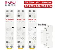 Contacteur AC modulaire domestique monté sur rail DIN 2P 16A 20A 25A 2NO 2NC 1NO 1NC AC220V AC230V 50/60Hz pour maison intelligente, hôtel 2P 20A 1NO1NC