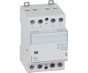 Contacteur d'installation Legrand, 230 V, 63 A, 4S, sans interrupteur manuel, 1 pièce.