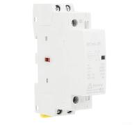 Contacteur domestique 2P 25 A CA 230 V 2 NO Rail DIN en alliage d'argent Contacteur 25 A 230 VAC Contacteur de commutation silencieux 25 A pour salon 25 A 230 V 1000000 Mécanique 2NO (DC24 V)