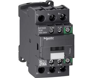 Contacteur Schneider Electric LC1D 3 pôles, +1S+1Ö, 11 kW, 25 A, 400 V CA3, bobine 100-250 V CA/CC LC1D25KUE