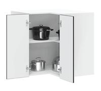 Contemporain Buffet haut Contemporain Armoire d'angle murale de cuisine Lucca noir bois d'ingénierie @39543 @