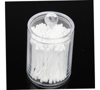 Contenant de rangement en deux parties pour cotons démaquillants et cotons-tiges, distributeur en acrylique transparent avec couvercle, et organisateur de maquillage rond pour chambre à coucher ou sal
