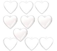 Contenants sécables - LEALOO - Lot de 10 Coeurs 6,5 cm - Plastique transparent - Décoration de fête - Romantique