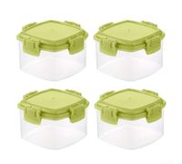 Contenants Snack Transparents 55ml avec Couvercle(green) | Mécanisme clip sécurisé, anti-fuite, pour idéal transport, 55ml compact, lot économique 4 pièces