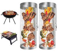 Conteneur à charbon de bois sur roulettes en acier inoxydable - Accessoires pour barbecue de camping