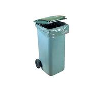 Conteneur à déchets 120 litres tri sélectif 2 roues - couvercle vert
