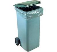 Conteneur à déchets 120 litres tri sélectif 2 roues - couvercle vert