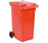 Conteneur à déchets 240 litres tri sélectif 2 roues - rouge