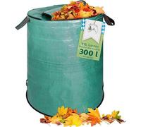 Conteneur à déchets de jardinage robuste de 300 litres, autonome, pliable, avec couvercle étanche