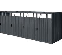 Conteneur à déchets transformable - Adaptateur pour bac à ordures - Nettoyage de jardin - Ventilation - 4 conteneurs - Anthracite