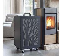 Conteneur à granulés HWC-Q30, bac à granulés, boîte de rangement pour, par exemple, l'alimentation animale, pieds en roulettes, dimensions : 64 x 36 x 36 cm, couleur : anthracite