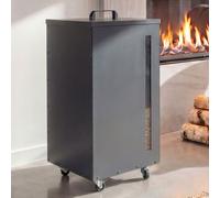 Conteneur à granulés HWC-Q30, bac à granulés, boîte de rangement pour, par exemple, nourriture pour animaux, fenêtre transparente, roulettes, dimensions : 86 x 36 x 36 cm, couleur : anthracite