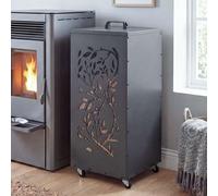 Conteneur à granulés HWC-Q30, boîte à granulés, boîte de rangement pour, par exemple, l'alimentation animale, pieds en roulettes, dimensions : 86 x 37 x 37 cm, couleur : anthracite