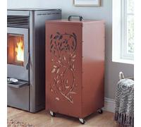 Conteneur à granulés HWC-Q30, boîte à granulés, boîte de rangement pour, par exemple, l'alimentation animale. Pieds en roulettes. Dimensions : 86 x 37 x 37 cm. Couleur : cuivrée