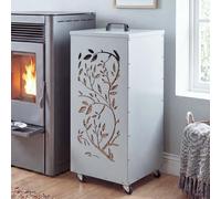 Conteneur à granulés HWC-Q30, boîte à granulés, boîte de rangement pour, par exemple, l'alimentation animale. Pieds en roulettes. Dimensions : 86 x 37 x 37 cm. Couleur : blanc/gris clair