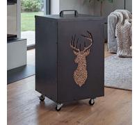 Conteneur à granulés HWC-Q30 Hirsch, boîte de rangement pour granulés, par exemple pour l'alimentation animale, pieds en roulettes, dimensions : 65 x 36 x 36 cm, couleur : anthracite
